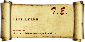 Tihi Erika névjegykártya